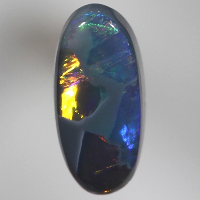 SOLID BLACK OPAL Neon bright rolling flashes, orange and green with a touch of blue